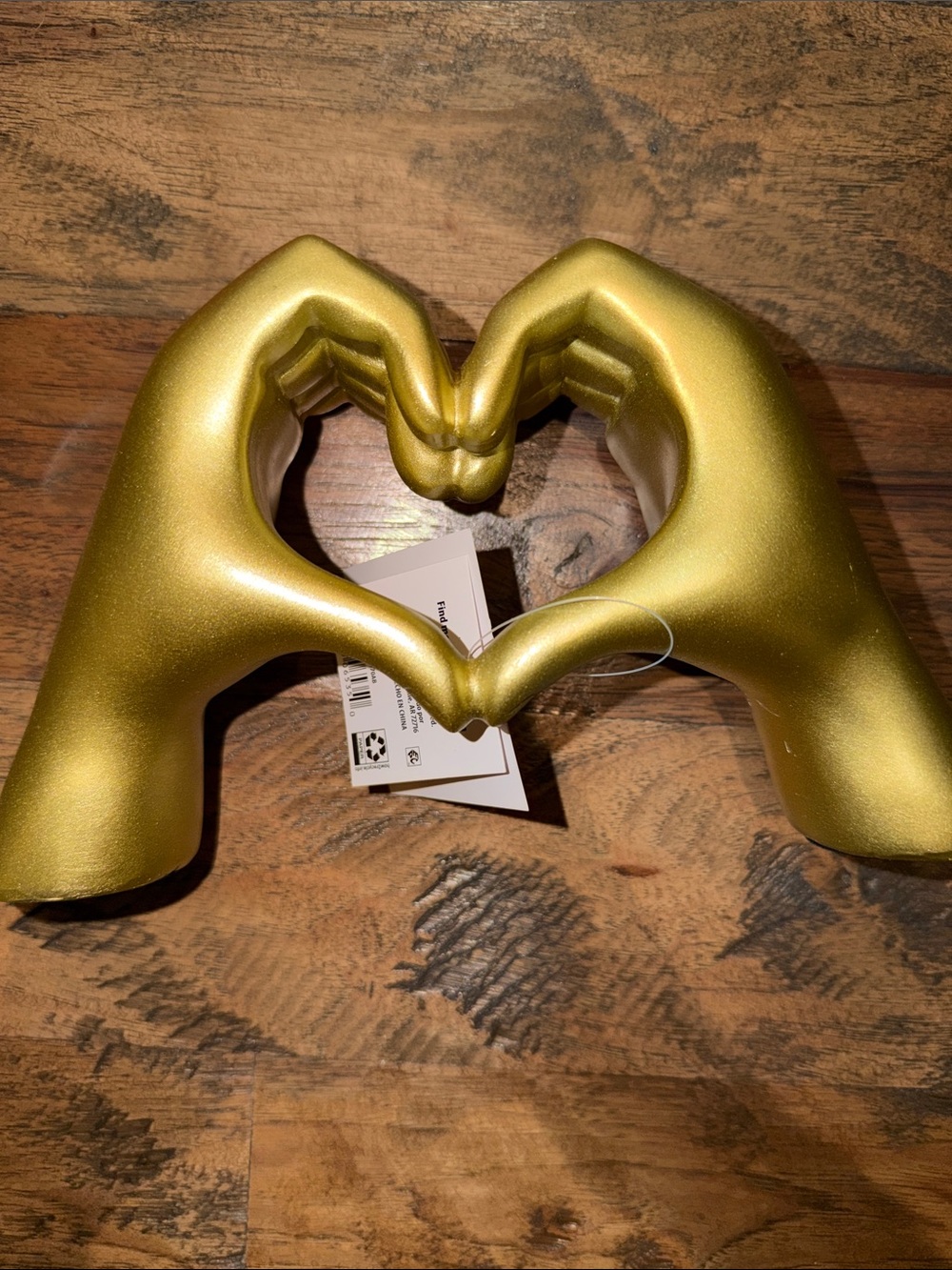 Mainstays Gold Hand Heart Accent Figurine NWT